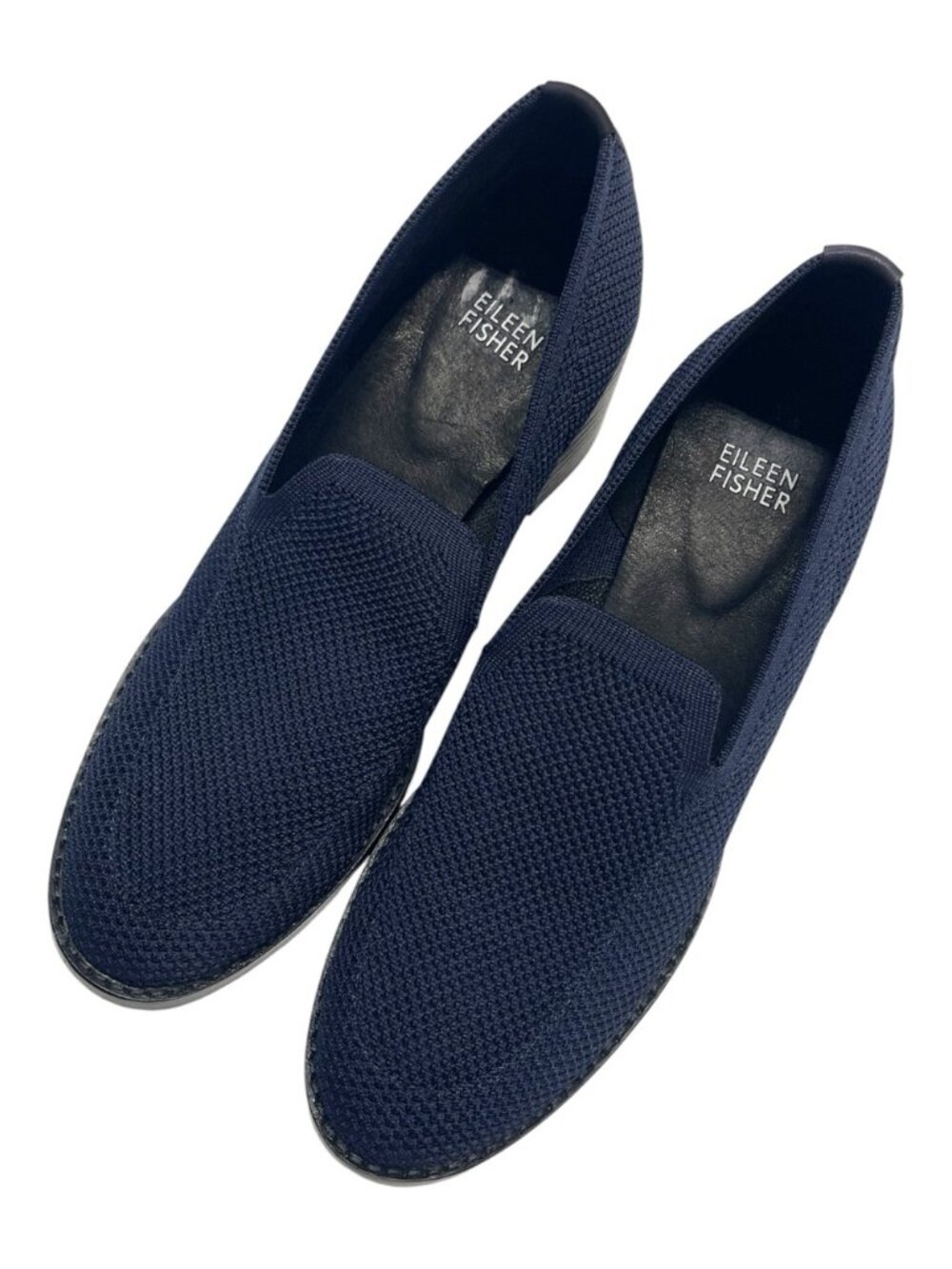 Eileen Fisher Dern Navy Stretch Knit Slip On Pumps Women’s 7.5M - Picture 4 of 11